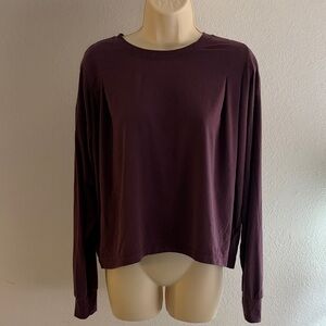 Athleta Plum Long Sleeve Top | Size Small |oversized crop